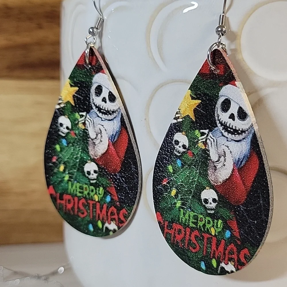 Jack Skellington Goth Christmas Earrings